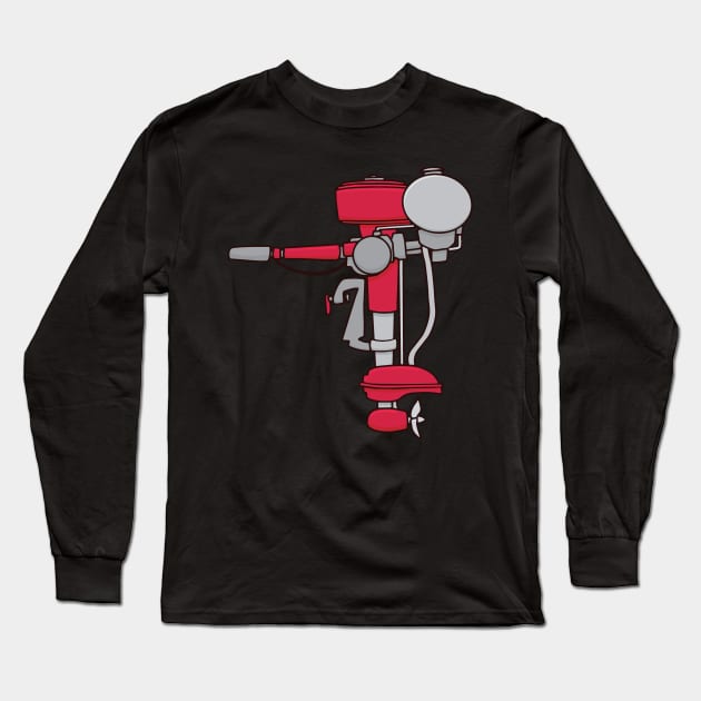 Antique Outboard Motor Long Sleeve T-Shirt by Huhnerdieb Apparel